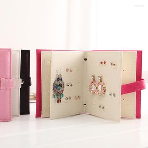 Pochettes à bijoux HOONAA boucles d'oreilles et livre de rangement boîte créative tout cuir personnalisation en gros