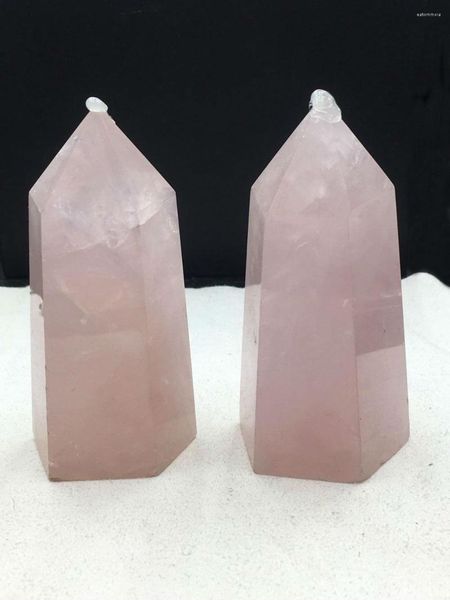 Pochettes à bijoux en 2022 la mode roche naturelle Rose cristal de Quartz guérison Shi Chun obélisque rose baguette magique