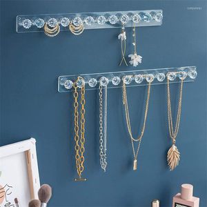 Sieradenzakken Joodse opbergrek transparante acrylhaken voor oorbel ketting hanger houder muur multifunctionele handige displaystandaard