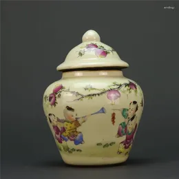 Sieradenzakjes Jingdezhen Antieke pastelfiguren Altijd lachen. Algemene pot porseleinen retro ornamenten