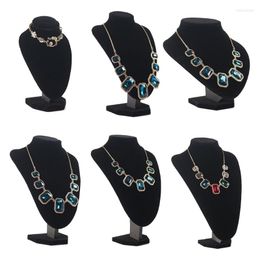 Pochettes à bijoux K3ND flanelle collier support présentoir modèle debout organisateur de poitrine