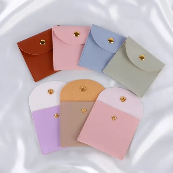 Bolsas de joyería Mini pulsera coreana Collar Embalaje PU Cartera de cuero Monedero corto Monedero Pequeño Bolsa de dinero simple Titular de la tarjeta