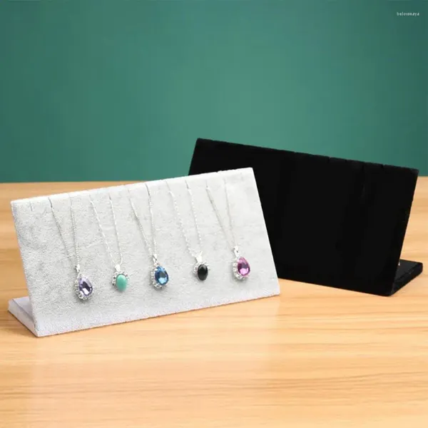 Pochettes à bijoux, présentoir de colliers de type L, organisateur de Collection de flanelle, support de boucles d'oreilles pour dortoir