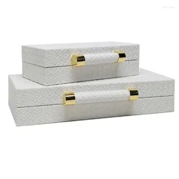 Boîte en cuir de pochettes de bijoux pour stocker l'organisateur de cadre en bois de style européen de luxe vide sans grille boxes pour présent