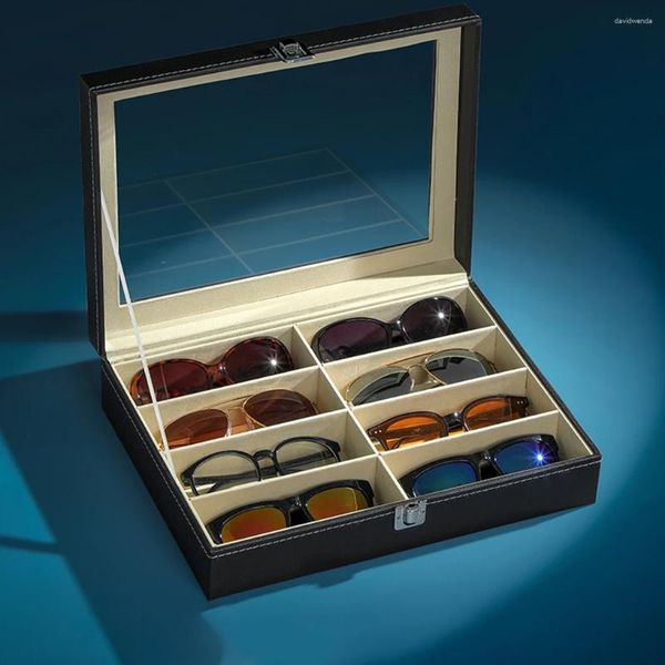 Pochettes à bijoux étui à lunettes en cuir Anti-corrosion bord rond tissu Surface préservée des lunettes
