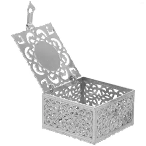 Bijoux Perges en vrac Boîte de rangement vide Boîte de chapelet en métal carré en métal carré