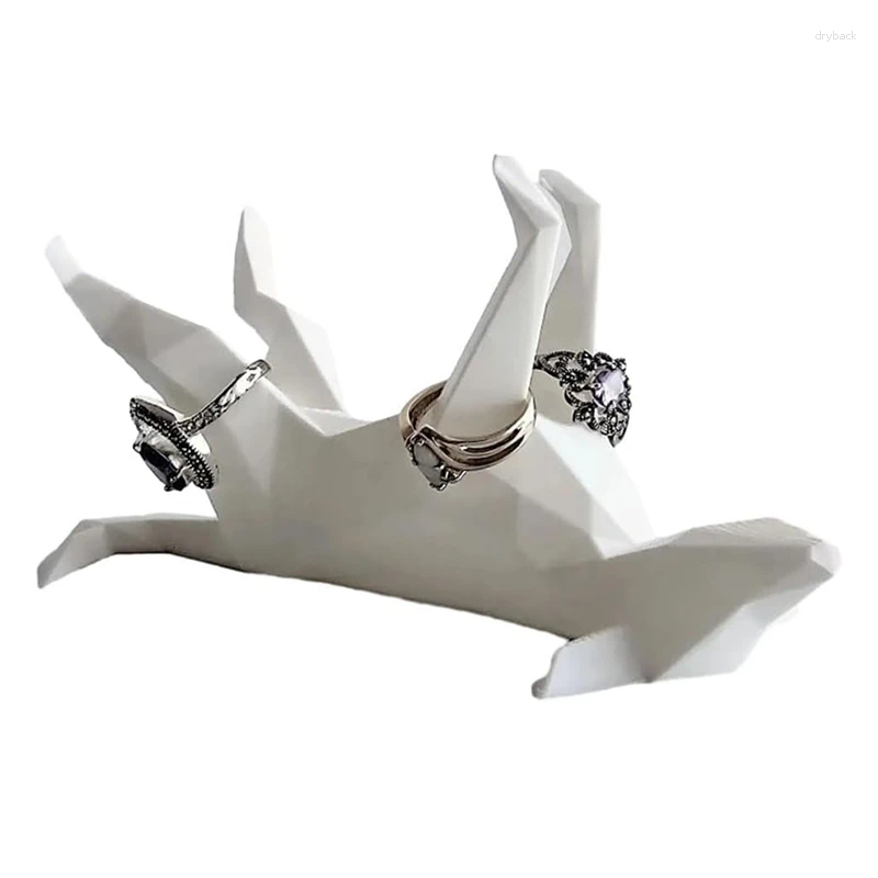 Jewelry Pouches Luxury Adorable Dog Ring Holder Gifts For Women Friends Female Mom Grandma Aunt As Mothers Day White Plastic 1 Piece