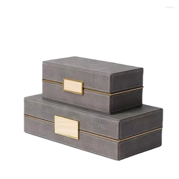 Bijoux Sachets Luxury Box Organisateur de la surface en bois Emballage en cuir double en cuir exquis pour cadeaux mystérieux