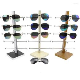 Estuches para joyas Ramas de metal Gafas de sol de madera Estante para anteojos Soporte de exhibición Estuche para anteojos Soporte para exhibición 20 cm (L) X 16 cm (W) 36 cm (H)