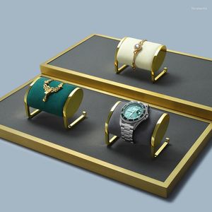 Sieradenzakjes Metaal Fluwelen Armband Displaystandaard Bangle Ketting Organzier T-bar Rack Horlogehouder Showcase