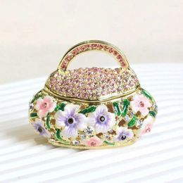Sachets de bijoux Mini boîte polyvalent de luxe et trésor brillant trésor à la poussière Collier de boucle d'oreille colorée affichage de la décoration intérieure