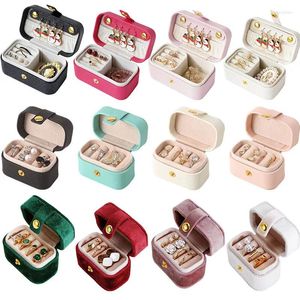 Pochettes à bijoux, Mini organisateur de rangement Portable, boîtes de voyage en cuir PU/velours, présentoir de boucles d'oreilles et de colliers, porte-bijoux