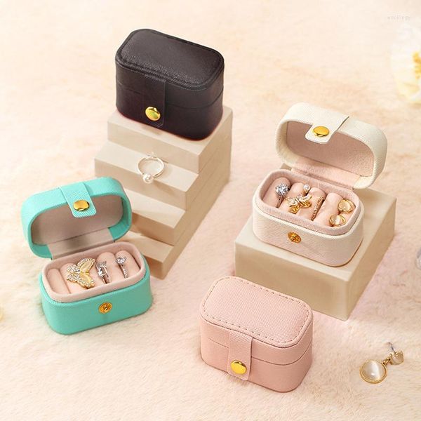 Bijoux Pochettes Mini Anneau 4 Couleur Boîte Conteneur De Stockage De Bijoux Moderne Grande Capacité Jewlery Organisateur Colliers Titulaire Emballage Cadeau