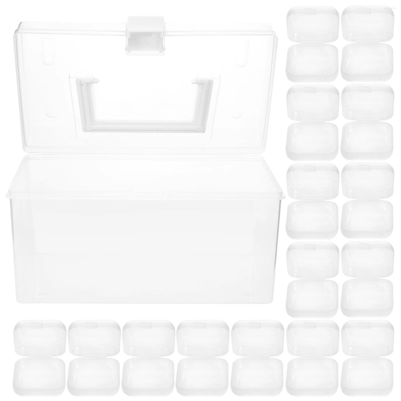 Bolsas de joyería Mini cajas de almacenamiento Pequeña tapa de contenedor Organizador de plástico Pp Contenedores portátiles para estudiantes