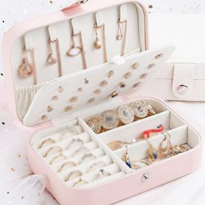 Pochettes à bijoux boîtes de voyage multifonctions femmes boîte à bijoux rose élégant organisateur Portable ornements mallette de rangement Simple