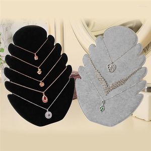 Pochettes à bijoux multi-fonctionnelles pour colliers et pendentifs, présentoir de chaîne, support de chevalet en velours, support organisateur de rangement de bijoux pour femmes