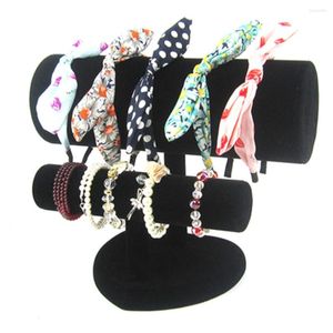 Sieradenzakken Multi-tiers fluwelen hoofdband Display Holder Retail Stand Rack