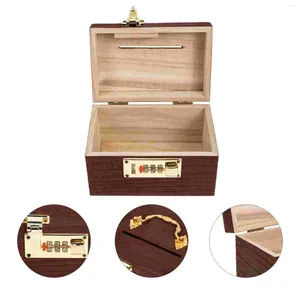Boîtes à bijoux Multifonction Retro Money Box Cadeaux d'enfants pour stocker des stuffeurs Le boîtier au trésor en bois