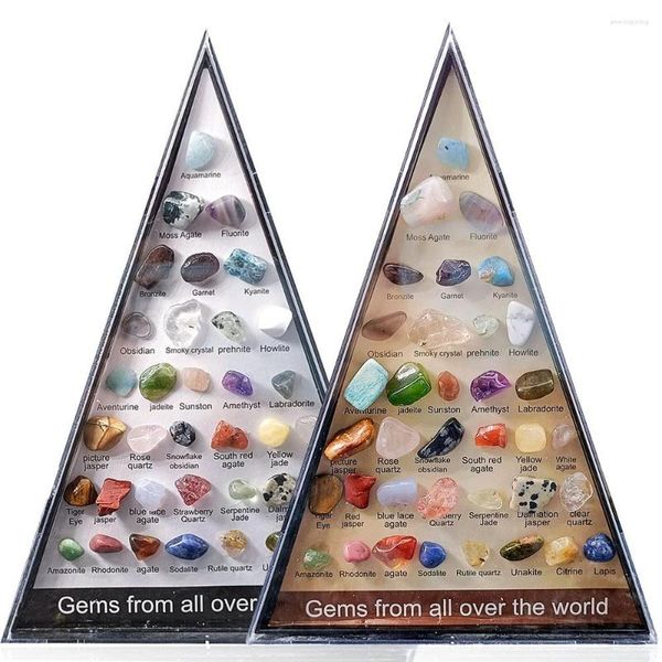 Bijoux Sachets Natural Agate Crystal Gemles 36 types de spécimens de minerai tombe en pierre