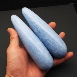 Sieradenzakjes Natuurlijke blauwe celestiet Massagestick Kyaniet Originele kristallen toverstaf Stenen ornamenten Groothandel
