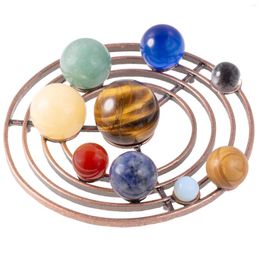 Sieradenzakken natuurlijke kristallen bollen de negen planeten van zonnestelsel edelstenen specimen collectietafel decor home ornamenten steen