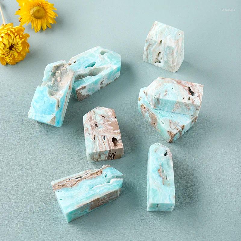 Pochettes à bijoux naturel bleu ciel minerai hétéropolaire cristal quartz tour point hémimorphite colonne tétraédrique calcite des Caraïbes saine