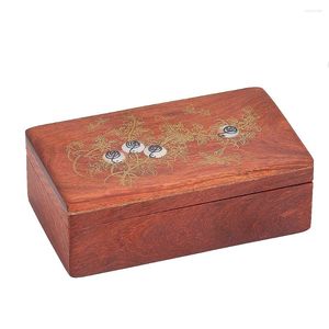 Boîtes à bijoux Natural Boîte en bois chinois Case cosmétique Laser Turve Fleur Butterfly Rangement Affichage Organisateur Cadeaux classiques