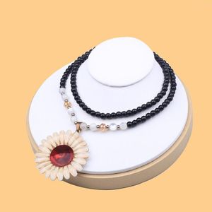 Présentoir de buste de collier de pochettes de bijoux pour la commode de magasins de détail de pendentif de chaîne