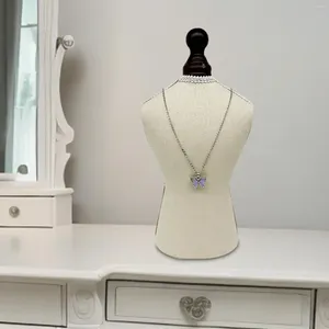 Bolsas de joyería Soporte de collar con encaje Pograph Prop Colgante Cadena Mujeres Busto Pantalla Decoración Maniquí para Dresser Shop
