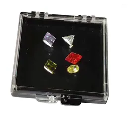 Sachets de bijoux Novel Diamond Rangement Box Gems Gems Stone Organizer Tramsparent Righestone Display Showcase Gemstone Packaging Gift
