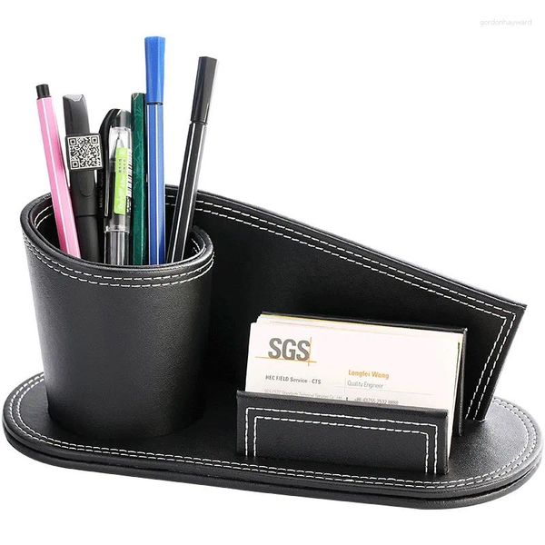 Bijoux Sacheses Office Pu Leather Desktop Stationery Organisateur