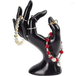 Sachets de bijoux Ok Gesture Ring Hand Handder Black Bracelet Watch Stand Display Mannequin pour PO Accessoires