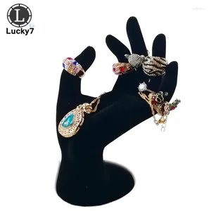 Sachets de bijoux Ok en forme de stand à la main Black Velvet Modèle Bracelet Bracelet Collier accroché Organisateur 11 17cm