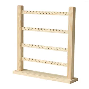 Organisateur de pochettes à bijoux multi-niveaux, Base Stable en bois, présentoir de boucles d'oreilles, support de clous d'oreille pour la maison, vanité, magasin, commode de bureau