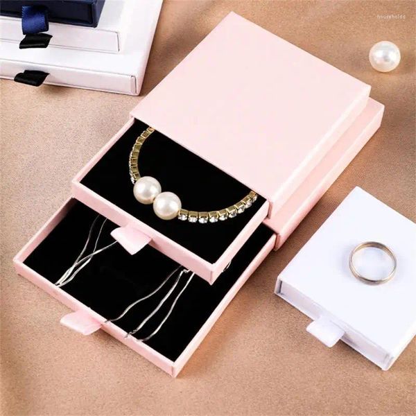 Pochettes à bijoux, boîte d'emballage, collier, bague, boucle d'oreille, Bracelet, tiroir en forme de multi-tailles, cadeau pour femmes