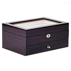 Sieraden Zakken Piano Paint Decoration Box Dames met hoge capaciteit Solid Wood Storage Europese stijl hoogwaardig