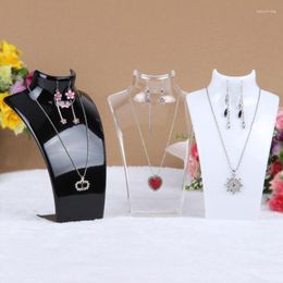 Pochettes à bijoux en plastique, présentoir de colliers, support de buste pour colliers, pendentifs, boucles d'oreilles, étagère