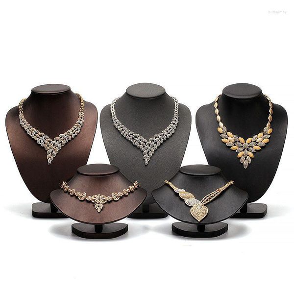 Pochettes à bijoux en cuir PU Portrait collier présentoir support bijoux Mannequin buste pour pendentif fenêtre