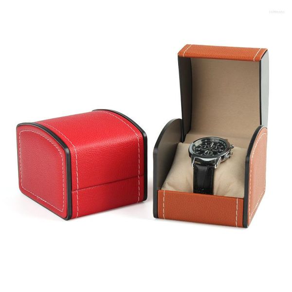 Pochettes à bijoux Boîte de montre en cuir PU avec oreiller Flip Watch Emballage Coffrets cadeaux Orgainzer Stockage Vitrine Collection Vente en gros