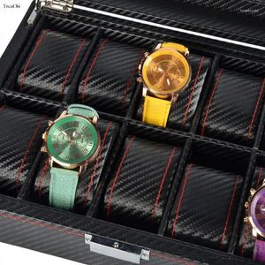 Pochettes à bijoux présentoir de montre en Pu blanc noir 12 fentes support organisateur de rangement de bracelet avec coussin d'oreiller