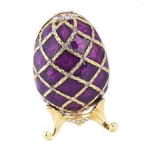 Sachets de bijoux Purple Russie Oeuf violet Boxe Box Souvenir Figurine Pâques Oeuf