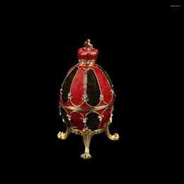 Estuches para joyas QIFU Exquisita pequeña caja de adornos de huevos Faberge