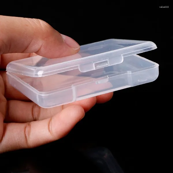 Bolsas de joyería Caja de almacenamiento rectangular Plástico transparente Rectángulo Vitrina multiusos para anzuelo de pesca Señuelo de pescado Cebo