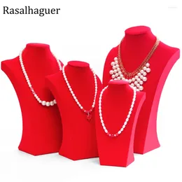 Sieradenzakken rood fluwelen model buste show mannequin display plank ketting hanger ketting standhouder decoreren armbandrek