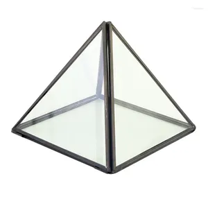 Sieradenzakjes Ring Box Bruiloft Geometrisch helder glas Succulent Air Plant Planter Pot/Aandenken Display