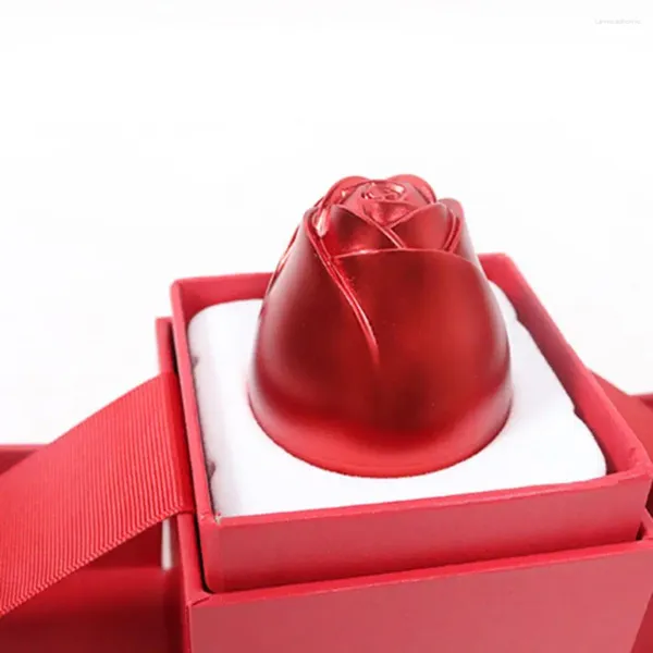 Bolsas de joyería Collar romántico Caja de regalo En forma de rosa con puertas dobles Día de San Valentín Organizador presente