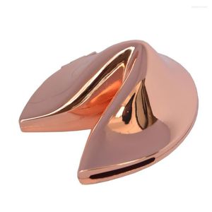 Boîtes à bijoux Rose Gold Fortune Cookie Trinket Box Metal Alloy Wedding Favors Gifts Sourvenir Corporation Gift