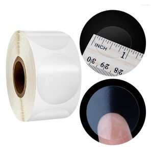 Sieradenzakken rond PVC transparant afdichtingslabel sticker 500 pcs/roll 1 inch cadeau envelop doos zakverpakking heldere lijmafdichtingen labels
