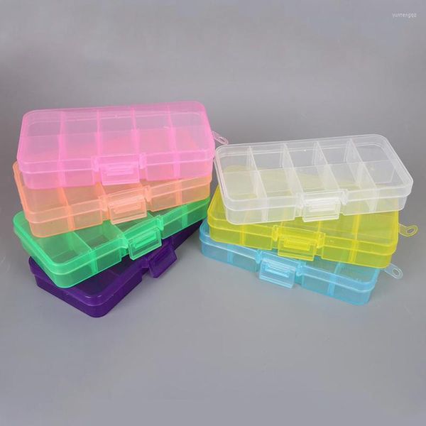 SAUVOO – pochettes à bijoux 10-15 fentes de grille, boîte de rangement réglable, boîtier rectangulaire en plastique Transparent, boîtes de rangement, accessoires