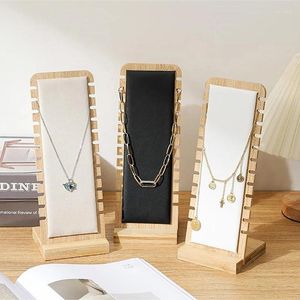 Sachets de bijoux Collier solide en bois massif du support de support de support